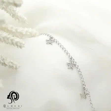 پابند نقره زنانه طرح ستاره مدل AI B3