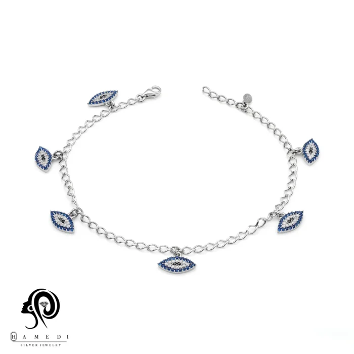 پابند نقره زنانه چشم نظر مدل AIH B2