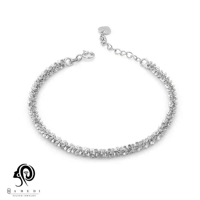 دستبند نقره زنانه خاویاری زخیم مدل BE T5 