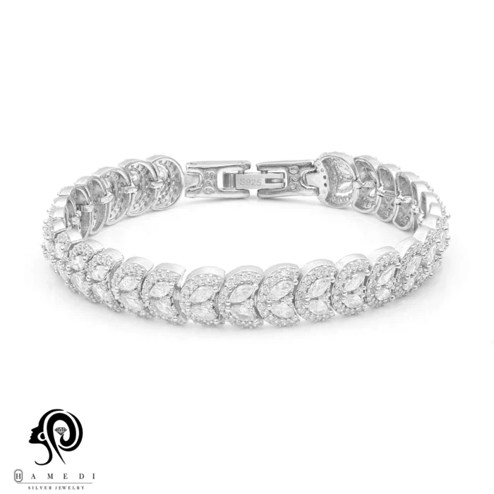 دستبند نقره زنانه مجلسی جواهری مدل BI K8