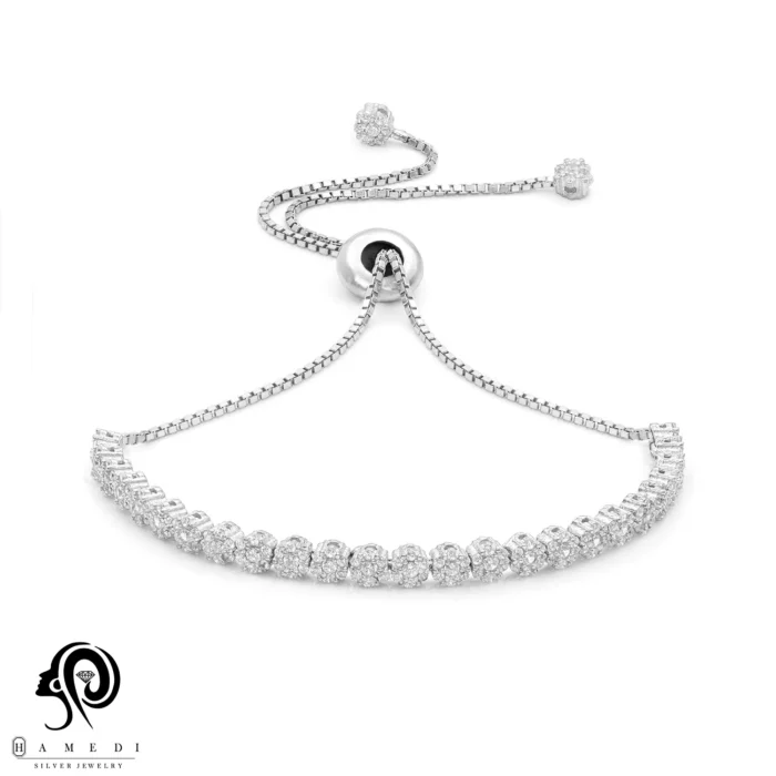 دستبند نقره زنانه فلاور آسانسوری مدل BIE F4