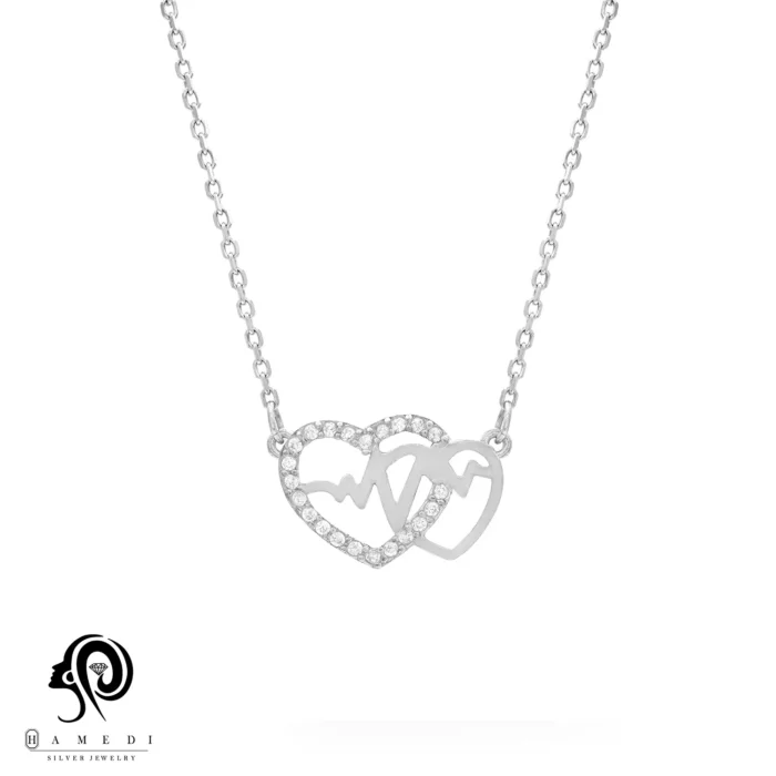 گردنبند نقره زنانه ضربان قلب مدل HIB70