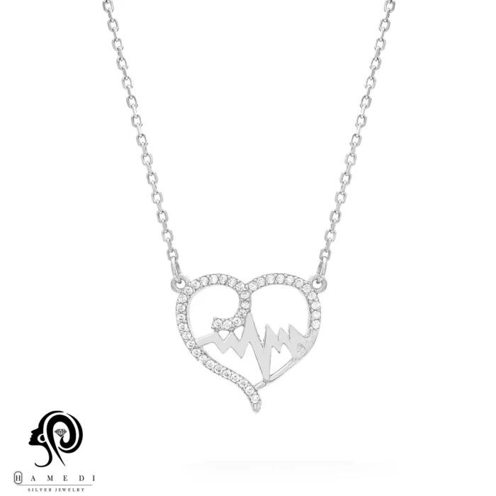 گردنبند نقره زنانه ضربان قلب مدل HIB76