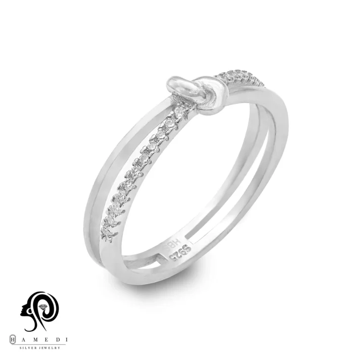 انگشتر زنانه نقره طرح گره مدل RE B136