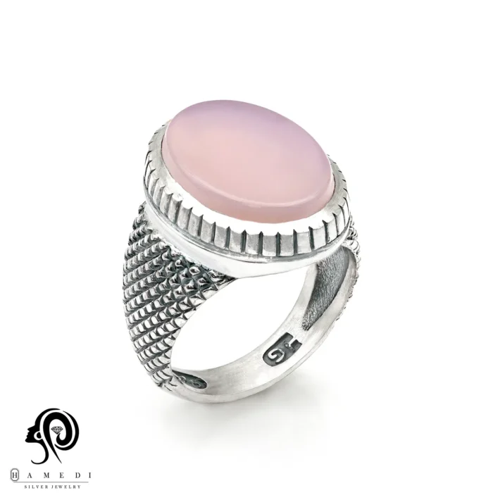 انگشتر عقیق نقره مردانه بنفش مدل RIM AB9 1