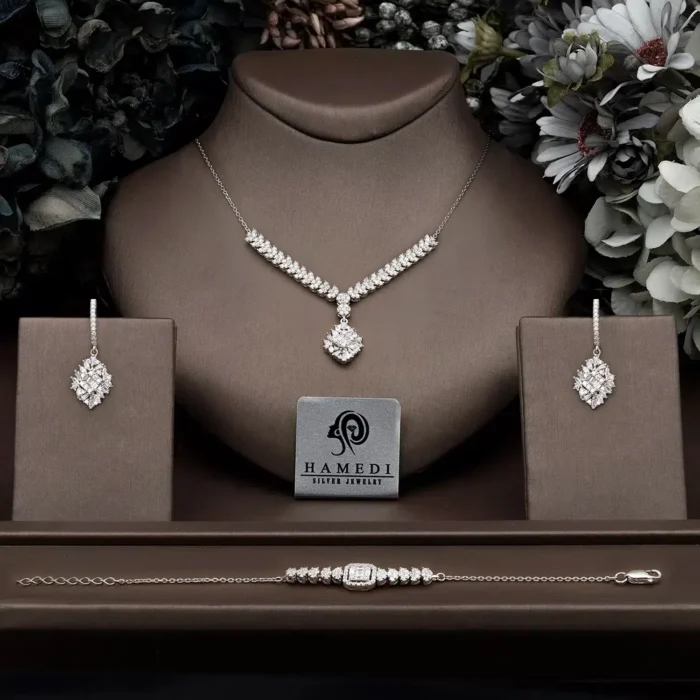 سرویس نقره زنانه مجلسی جواهری مدل SIC F20