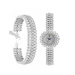 ست ساعت و دستبند نقره زنانه