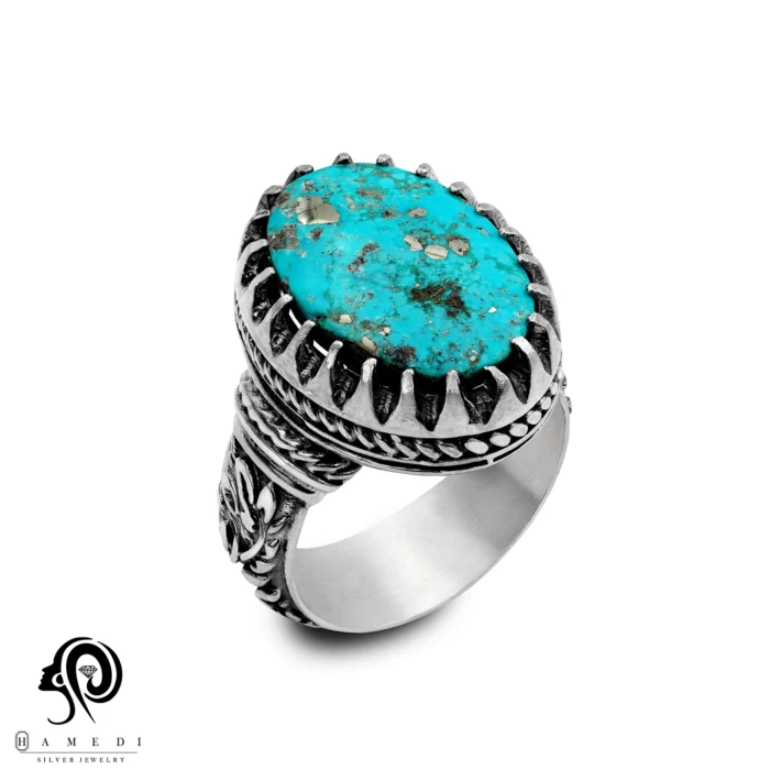 انگشتر فیروزه مردانه نقره اصل مدل RIM FI83