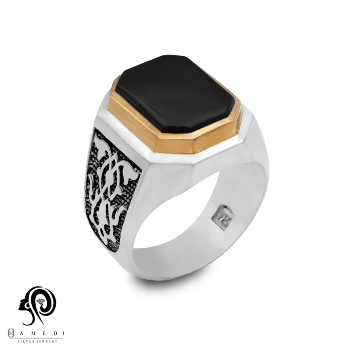انگشتر اونیکس نقره مردانه اصل مدل RIM ON24