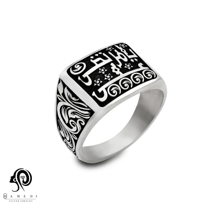 انگشتر نقره مردانه تراش مرتضی علی مدل RIM T2