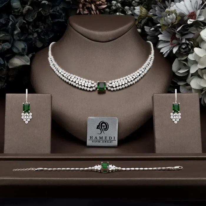 سرویس بال فرشته نقره زنانه جواهری مدل SI F69