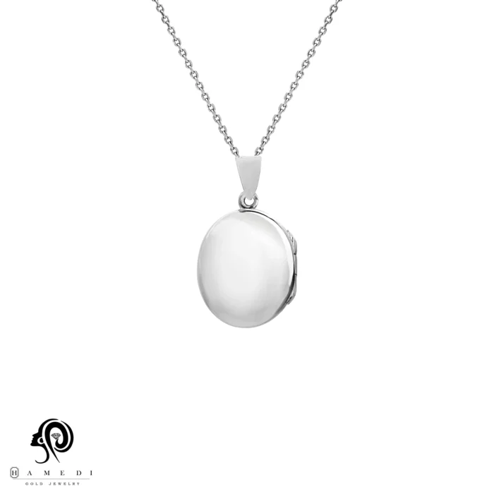 لاکت نقره زنانه شکل بیضی مدل MEK T2