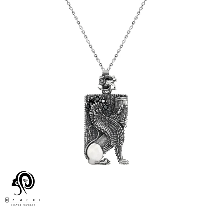 گردنبند نقره کوروش کبیر مدل MI T45