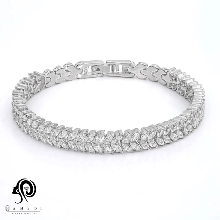 دستبند نقره زنانه مجلسی جواهری مدل BI Z6