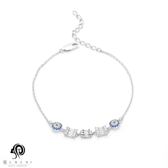 دستبند چشم نظر نقره زنانه اسپرتی مدل BICH E5