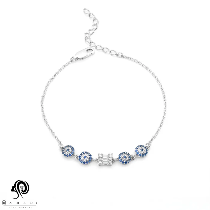 دستبند چشم نظر نقره زنانه اسپرتی مدل BICH E6