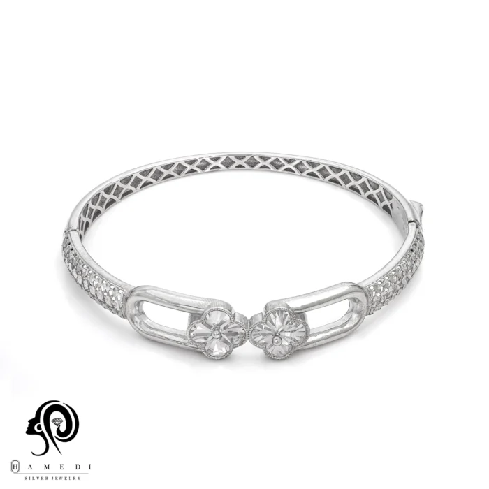 دستبند نقره زنانه النگویی ونکلیف مدل BIG T3