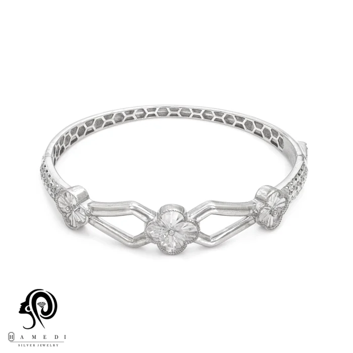 دستبند نقره زنانه النگویی ونکلیف مدل BIG T4