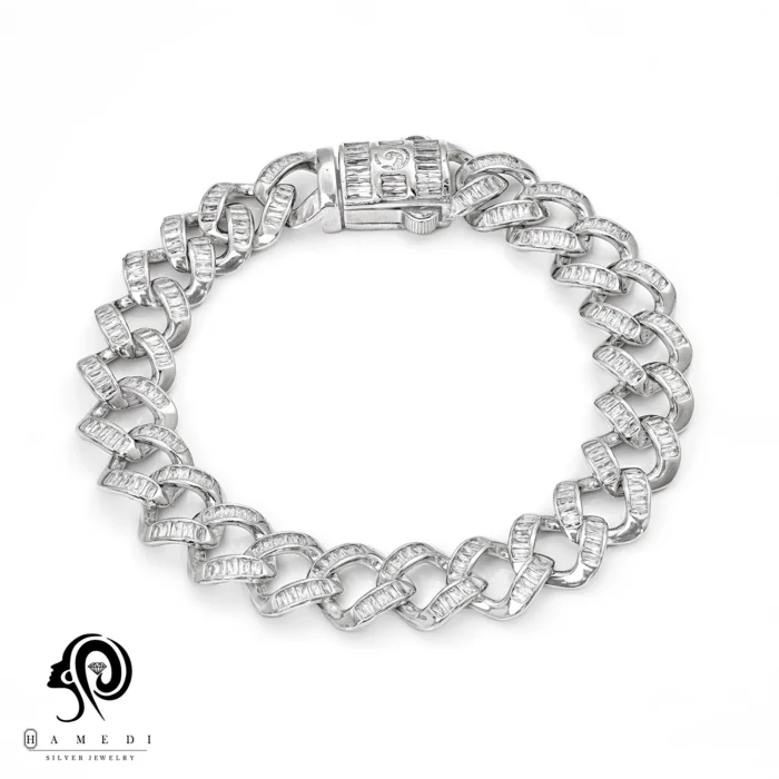 دستبند نقره زنانه کارتیه جواهری مدل BIL G2