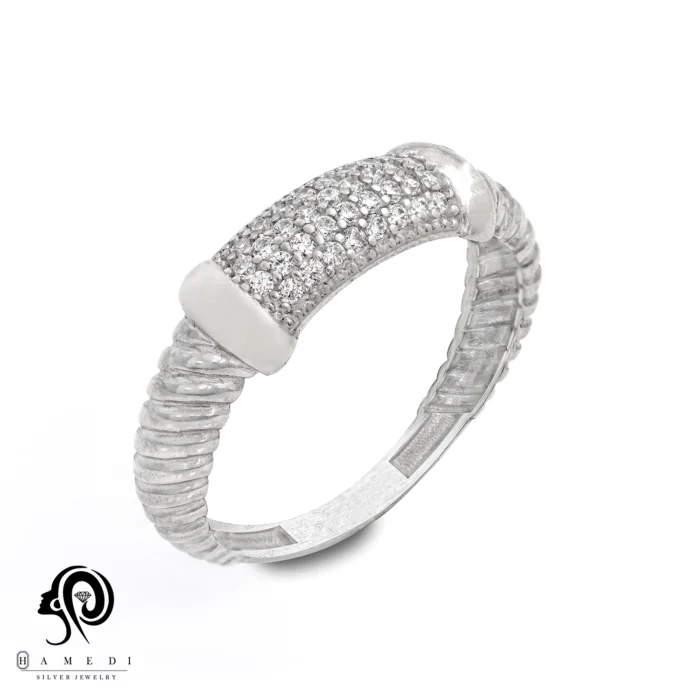 انگشتر نقره زنانه حلقه اسپرت مدل RI B155