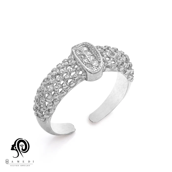 انگشتر نقره زنانه حلقه اسپرت مدل RI B156