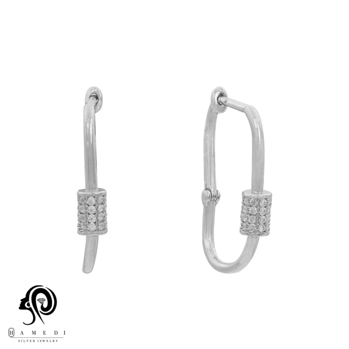 گوشواره نقره زنانه اسپرتی ظریف مدل EI B25