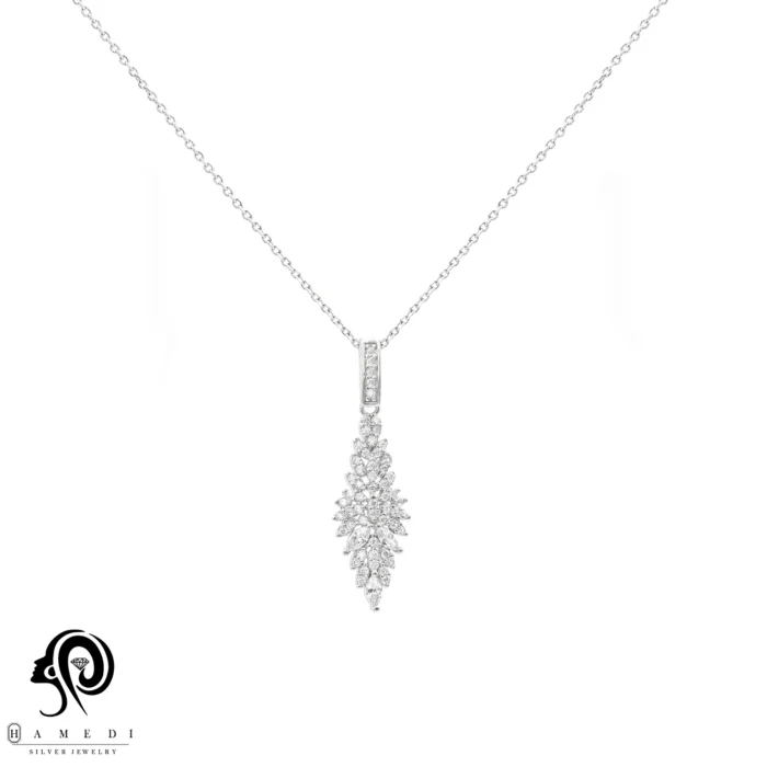 مدال نقره زنانه مجلسی جواهری مدل MI K18