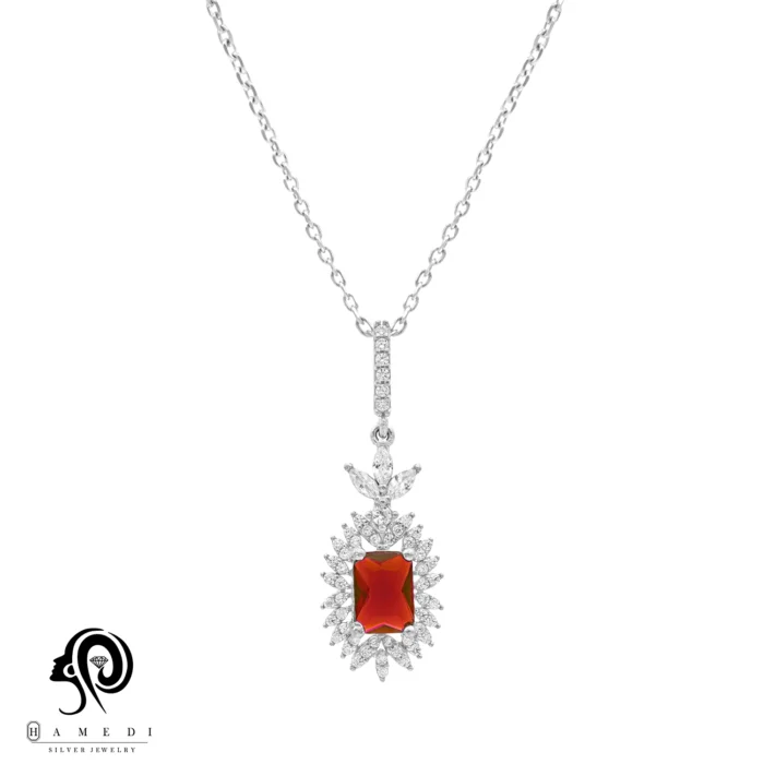 مدال نقره زنانه مجلسی جواهری مدل MI R35