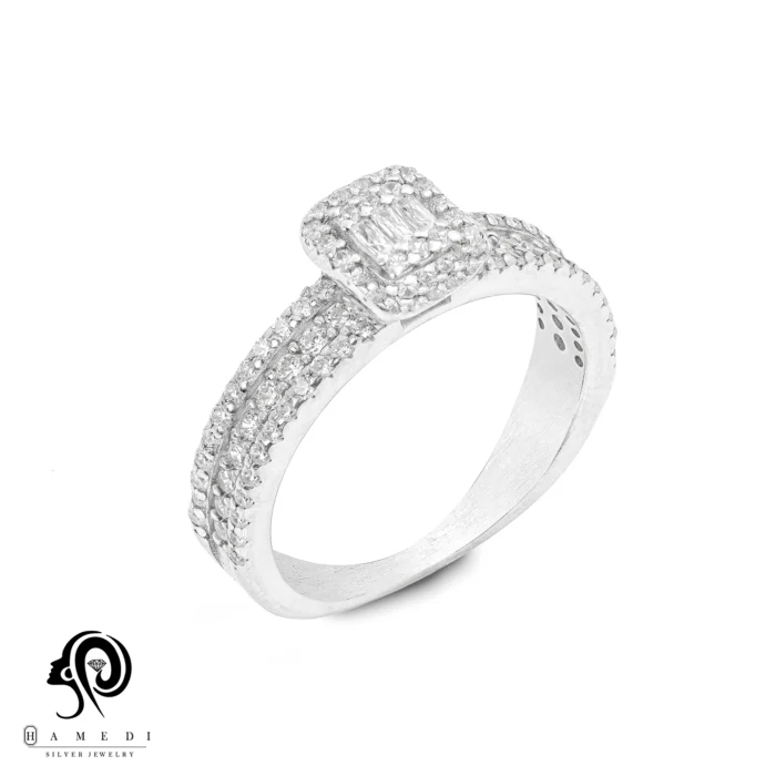 انگشتر نقره زنانه مجلسی جواهری مدل RI E105