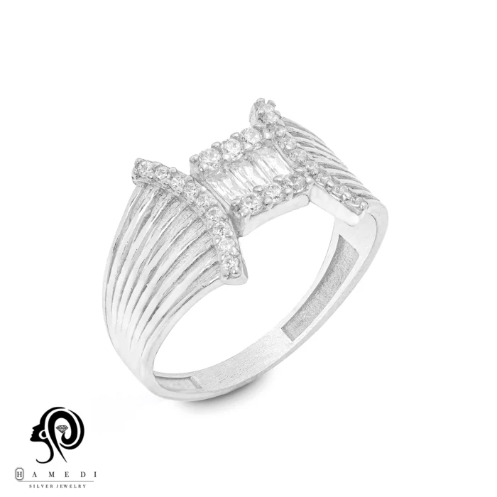 انگشتر نقره زنانه مجلسی جواهری مدل RI E106