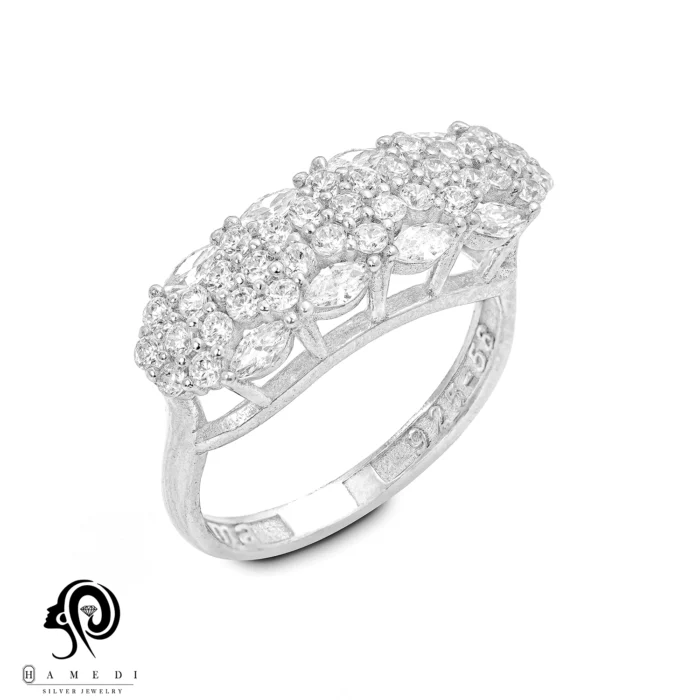 انگشتر نقره زنانه فلاور مجلسی مدل RI F62