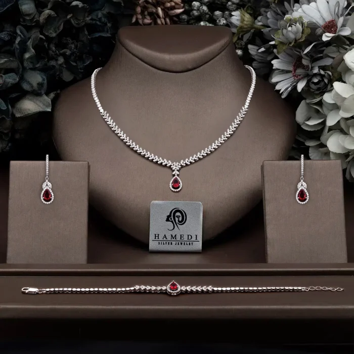 سرویس نقره زنانه رنگی مجلسی مدل SI R27